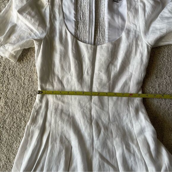 NEW Reformation Coucou Linen Midi Dress White Classic Pleated Size 6 - Picture 10 of 10